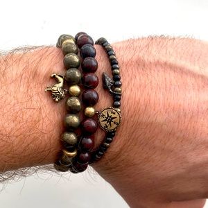 Set of 3 Men’s Beaded Bracelets